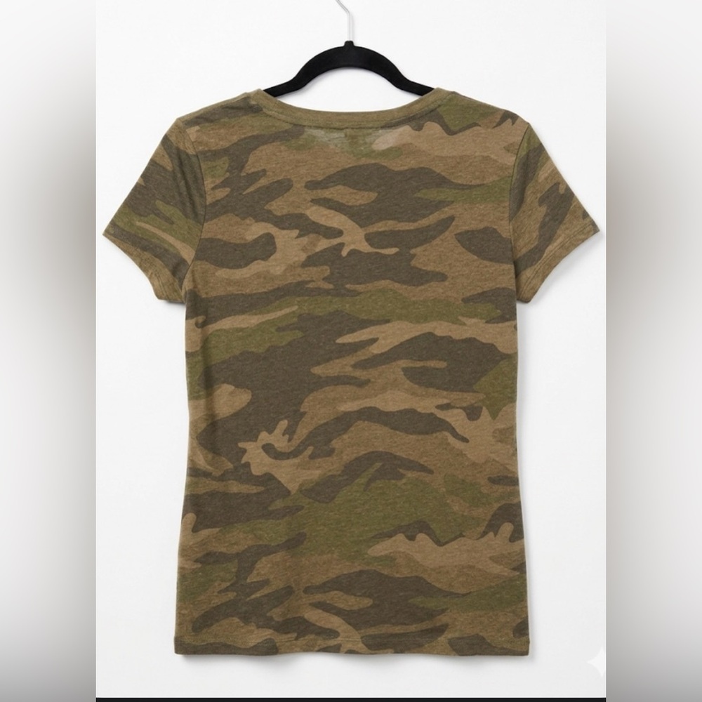 Aeropostale Women's Camo Short Sleeve Tee - Green/Brown - Picture 2 of 2